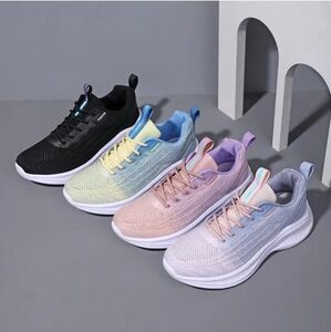 Women lightweight breathable running shoes, purple size 7